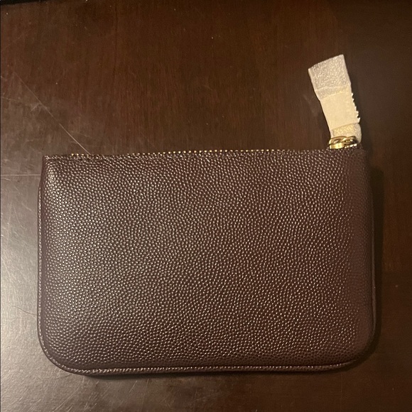 Coach Burgundy Keypouch with Gold Zipper